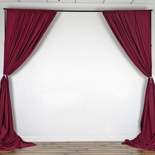 Load image into Gallery viewer, Set Of 2 Burgundy Fire Retardant Polyester Curtain Panel Backdrops Window Treatment With Rod Pockets - 5FTx10FT
