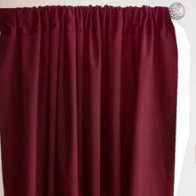 Load image into Gallery viewer, Set Of 2 Burgundy Fire Retardant Polyester Curtain Panel Backdrops Window Treatment With Rod Pockets - 5FTx10FT
