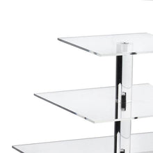 Load image into Gallery viewer, 5 Tier Square HEAVY DUTY Acrylic Crystal Glass Cupcake Dessert Decorating Stand For Birthday Xmas Party Wedding
