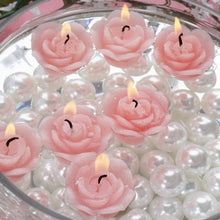 Load image into Gallery viewer, Pink Rose Mini Floating Candles Wedding Birthday Party Centerpiece Decor - 12/pk

