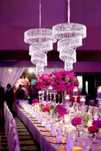 Load image into Gallery viewer, 4 Tier Designer Crystal Pendant Lighting Diamond Chandelier Centerpiece - 18" Diameter x 24" Long
