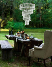 Load image into Gallery viewer, 4 Tier Designer Crystal Pendant Lighting Diamond Chandelier Centerpiece - 18" Diameter x 24" Long
