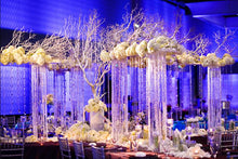 Load image into Gallery viewer, 53" Acrylic Diamond Chandelier Centerpiece For Wedding Party Event - Free Stand + Poles
