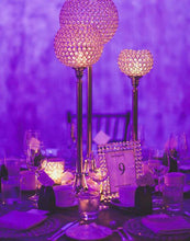 Load image into Gallery viewer, 37" Gold Shangri La Crystal Acrylic Diamond Chandelier Lamp Wedding Centerpiece With 10" Ball
