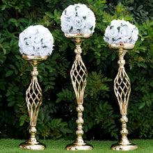 Load image into Gallery viewer, 22.5" Tall Metal Wedding Flower Decor Candle Holder Vase Centerpiece - Gold - Buy 1 Get 1 Free
