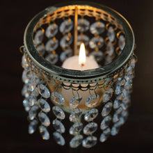 Load image into Gallery viewer, Stunning  Metal Votive Tealight Crystal Candle Holder Wedding Centerpiece - Gold - 11.5"
