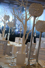 Load image into Gallery viewer, Sleek Pillar Crystal Votive Tealight Candle Holder Wedding Centerpiece - 16" Tall
