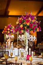 Load image into Gallery viewer, Stunning Candelabra  Candlestick Crystal Candle Holder Wedding Centerpiece - 35" Tall
