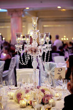 Load image into Gallery viewer, Stunning Candelabra  Candlestick Crystal Candle Holder Wedding Centerpiece - 35" Tall
