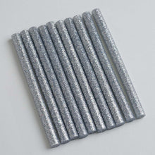 Load image into Gallery viewer, 10 pcs Silver Glitter Hot Melt Glue Sticks For DIY Art Craft Sealing Repair Tool - 7mm x 4"
