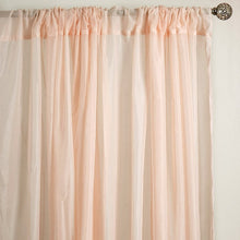Load image into Gallery viewer, Set Of 2 Blush Fire Retardant Sheer Organza Premium Curtain Panel Backdrops Window Treatment With Rod Pockets - 5FTx10FT
