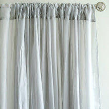 Load image into Gallery viewer, 10FT Fire Retardant Silver Sheer Curtain Panel Backdrops Window Treatment With Rod Pockets - Premium Collection

