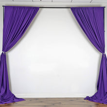 Load image into Gallery viewer, Set Of 2 Purple Fire Retardant Polyester Curtain Panel Backdrops Window Treatment With Rod Pockets - 5FTx10FT
