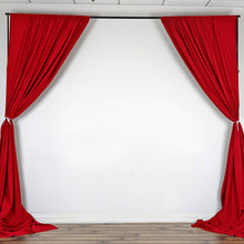 Load image into Gallery viewer, Set Of 2 Red Fire Retardant Polyester Curtain Panel Backdrops Window Treatment With Rod Pockets - 5FTx10FT
