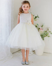 Load image into Gallery viewer, Glamorous and Lace tulle Dress with Flower Accented Belt - Light Blue
