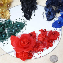 Load image into Gallery viewer, 12 Pack 8" Yellow Bridal Hair Side Comb Floral Barrette Headpiece Wedding Accessory
