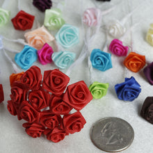 Load image into Gallery viewer, 144 Artificial Gold Satin Rose Bud DIY Craft Flower Applique Brooch
