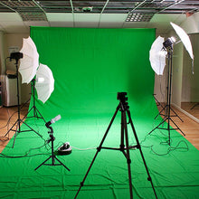 Load image into Gallery viewer, 10Ft Background Support System, 600W 6500K White Umbrella Lighting Photo Video Studio Kit With Chromakey Background Muslins (Green Black White) - Free Carry Case
