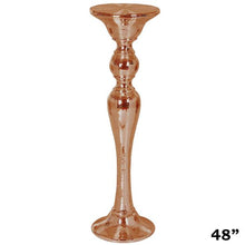 Load image into Gallery viewer, 48” Rose Gold Mirror Mosaic Polystone Floor Vase Wedding Aisle Prop Party Columns
