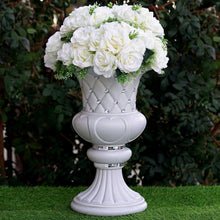 Load image into Gallery viewer, 10mm Crystal Bead Studded White Wedding French Columns With Mirror Mosaic Party Event Decoration - 17.75"x 11.25" - 4PCS
