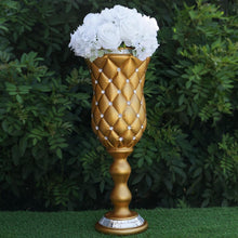 Load image into Gallery viewer, 24" Tall Crystal Beaded Gold Wedding French Columns With Mirror Mosaic Party Event Decoration - 6PCS
