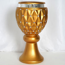 Load image into Gallery viewer, 21" Tall Crystal Beaded Gold Wedding French Columns With Mirror Mosaic Party Event Decoration - 4PCS
