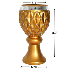 Load image into Gallery viewer, 21" Tall Crystal Beaded Gold Wedding French Columns With Mirror Mosaic Party Event Decoration - 4PCS
